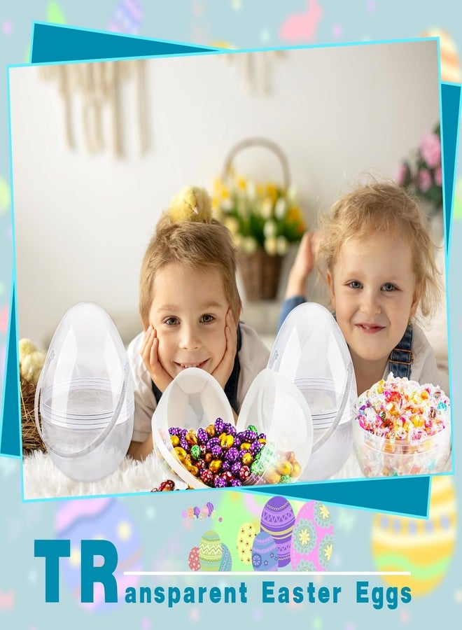 Restroma 12 Pcs 8 Inch Clear Easter Egg with Handles Large Transparent Easter Eggs DIY Jumbo Easter Egg for Easter Hunt Game Supplies Party Decoration - Image 5